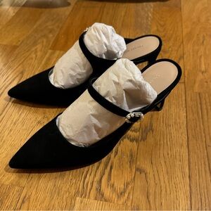 Stuart Weitzman Black Suede MaryJane Pumps